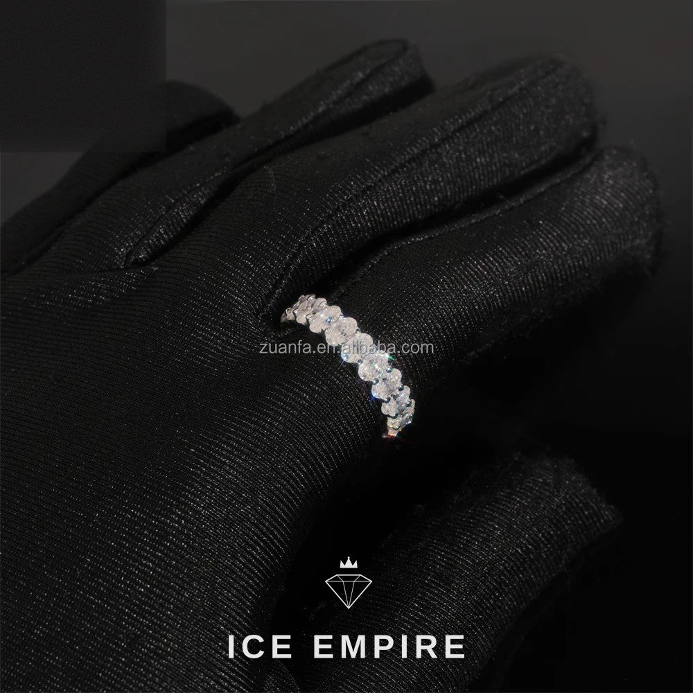 Iced Out 925 Silver Moissanite Engagement Ring
