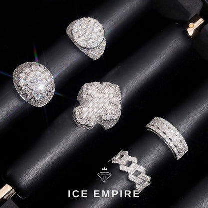 Iced Out 925 Silver Moissanite Ring