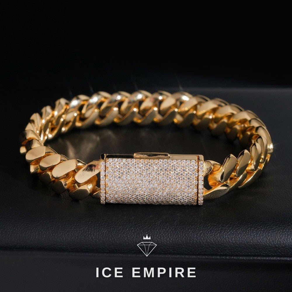 Iced Out Gold Plated Moissanite Cuban Chain