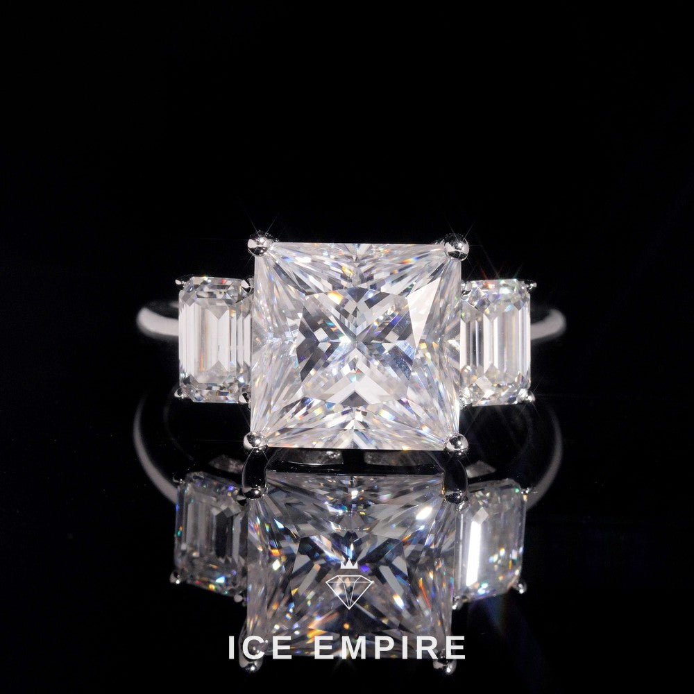 Iced Out Gold Plated Moissanite Wedding Band