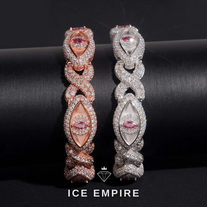 Iced Out Rose Gold Moissanite Bracelet