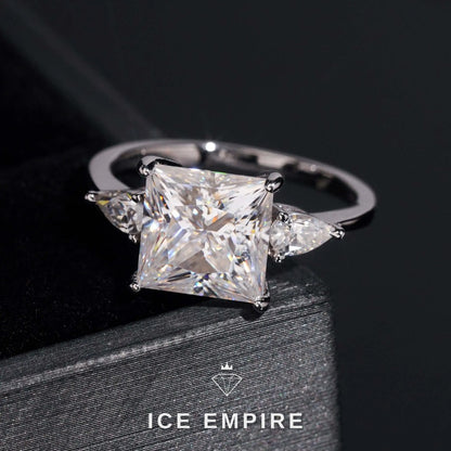 Iced Out Rose Gold Plated Moissanite Engagement Ring