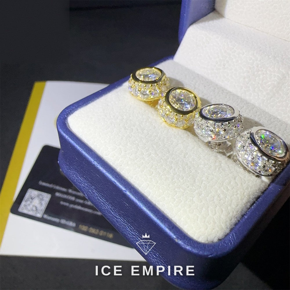 Iced Out 925 Silver Moissanite Earrings