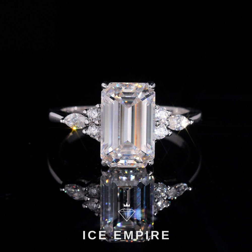 Iced Out 18K Gold Moissanite Wedding Band