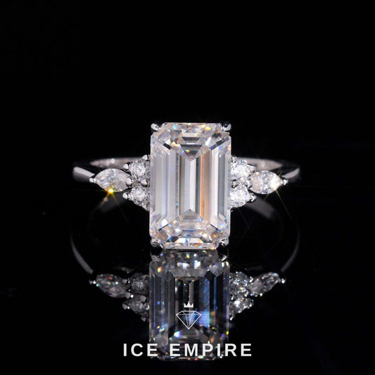 Iced Out 18K Gold Moissanite Wedding Band
