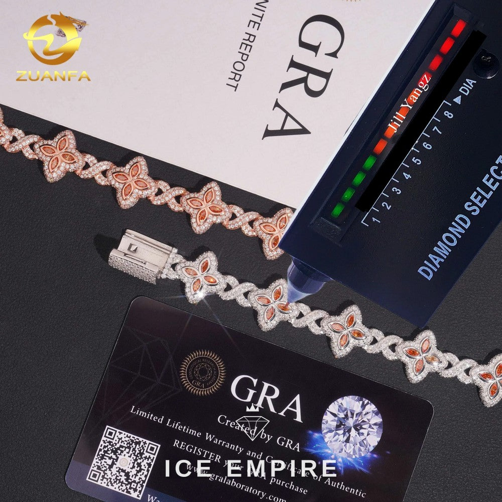 Iced Out 925 Silver Moissanite Cuban Chain