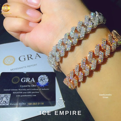 Iced Out Rose Gold Plated Moissanite Cuban Chain