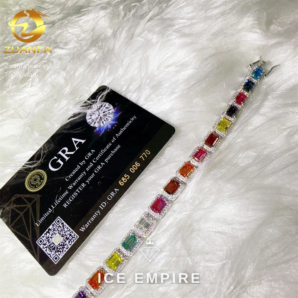 Iced Out 925 Silver Moissanite Cuban Chain