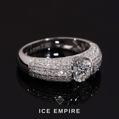 Iced Out 925 Silver Lab Grown Diamond Ring