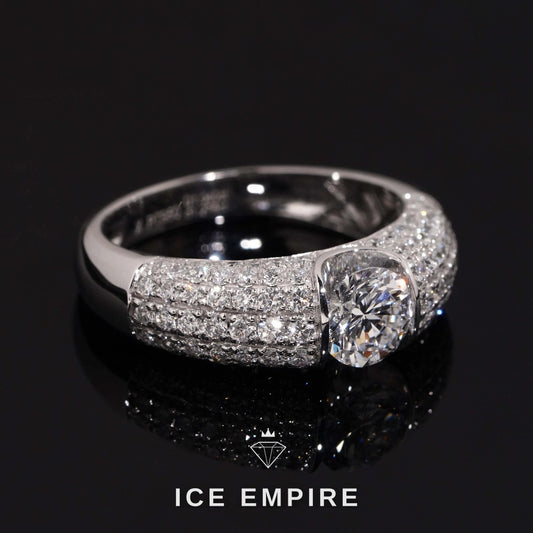 Iced Out 925 Silver Lab Grown Diamond Ring