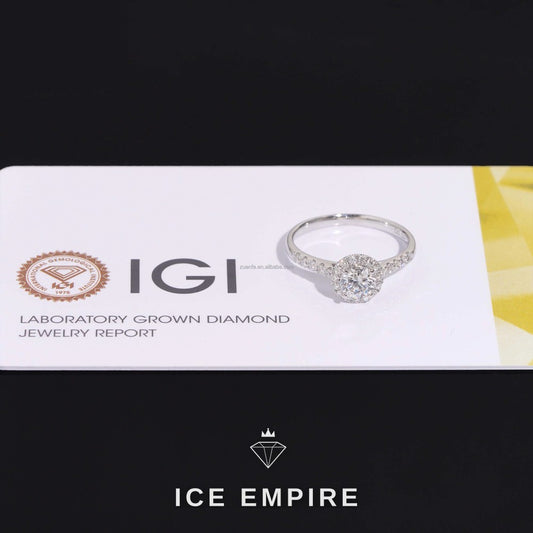 Iced Out Gold Plated Lab Grown Diamond Engagement Ring