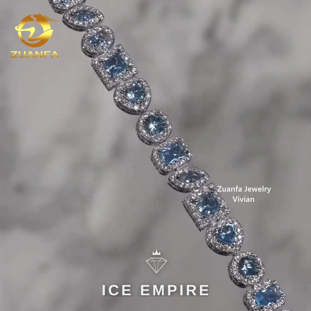 Iced Out 925 Silver Moissanite Cuban Chain