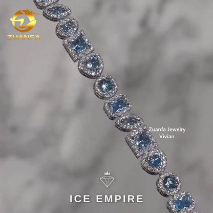 Iced Out 925 Silver Moissanite Cuban Chain
