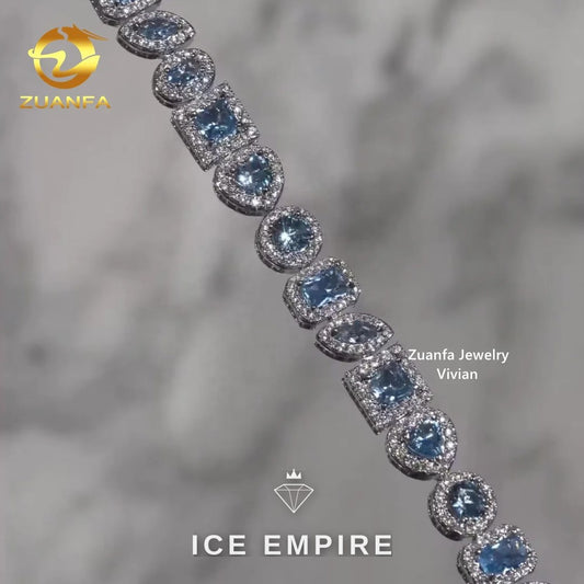 Iced Out 925 Silver Moissanite Cuban Chain