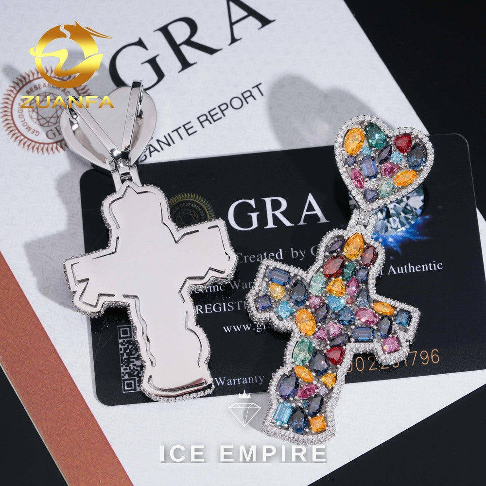 Iced Out Cross Rose Gold Plated Pendant