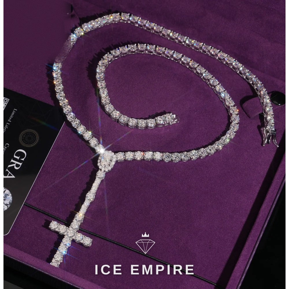 Iced Out Rose Gold Plated Moissanite Cuban Chain