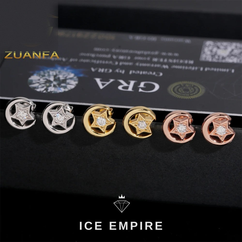Iced Out 925 Silver Moissanite Earrings