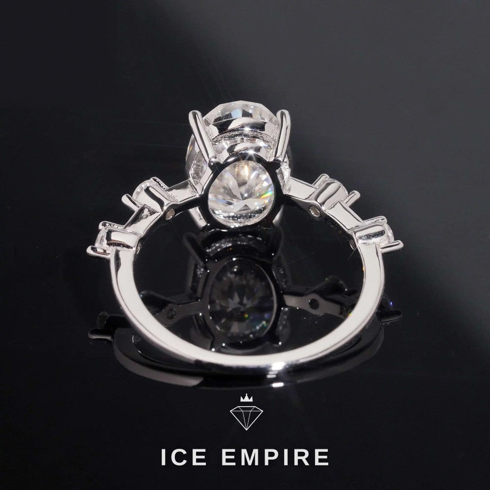 Iced Out Gold Plated Moissanite Wedding Band