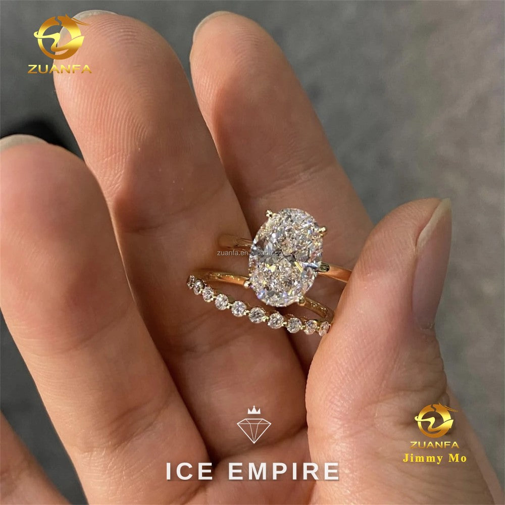 Iced Out Gold Plated Lab Grown Diamond Engagement Ring