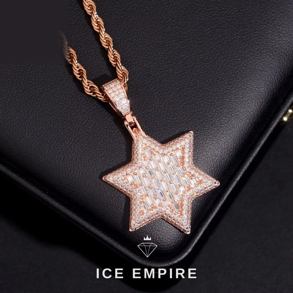 Iced Out Heart 925 Silver Moissanite Pendant