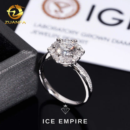 Iced Out 925 Silver Lab Grown Diamond Wedding Band