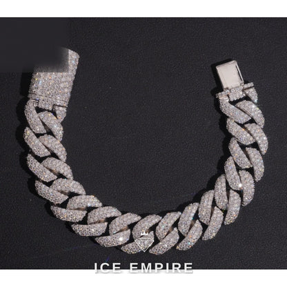 Iced Out Rose Gold Plated Moissanite Cuban Chain