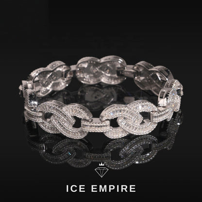 Iced Out Baguette Rose Gold Plated Moissanite Cuban Chain