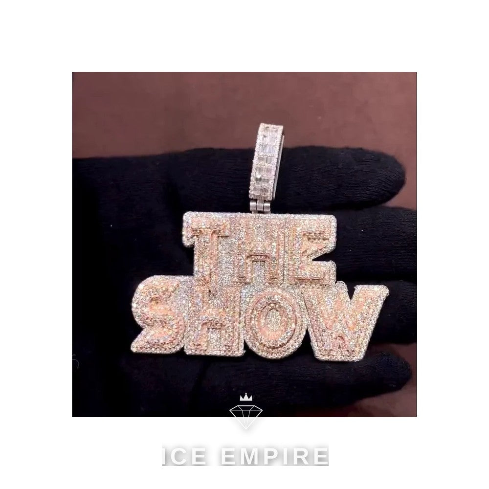 Iced Out Baguette Rose Gold Plated Moissanite Pendant