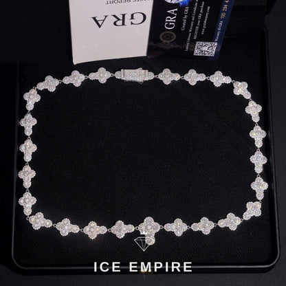 Iced Out Cross Rose Gold Plated Moissanite Cuban Chain