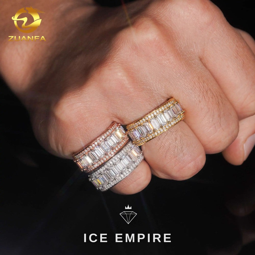 Iced Out 925 Silver Moissanite Ring