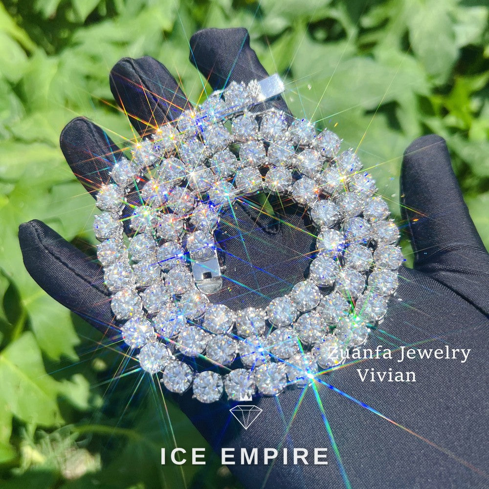 Iced Out Rose Gold Plated Moissanite Tennis Chain