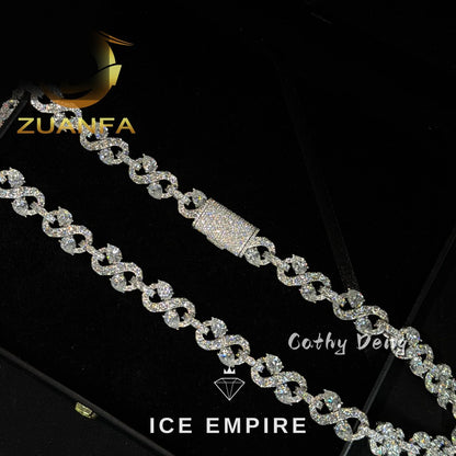 Iced Out Rose Gold Plated Moissanite Cuban Chain