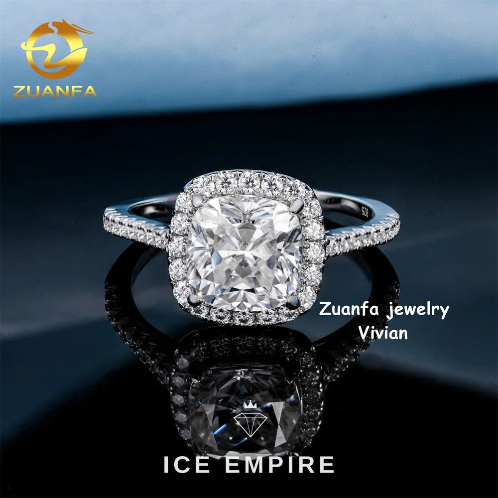 Iced Out 925 Silver Moissanite Ring