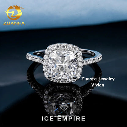Iced Out 925 Silver Moissanite Ring