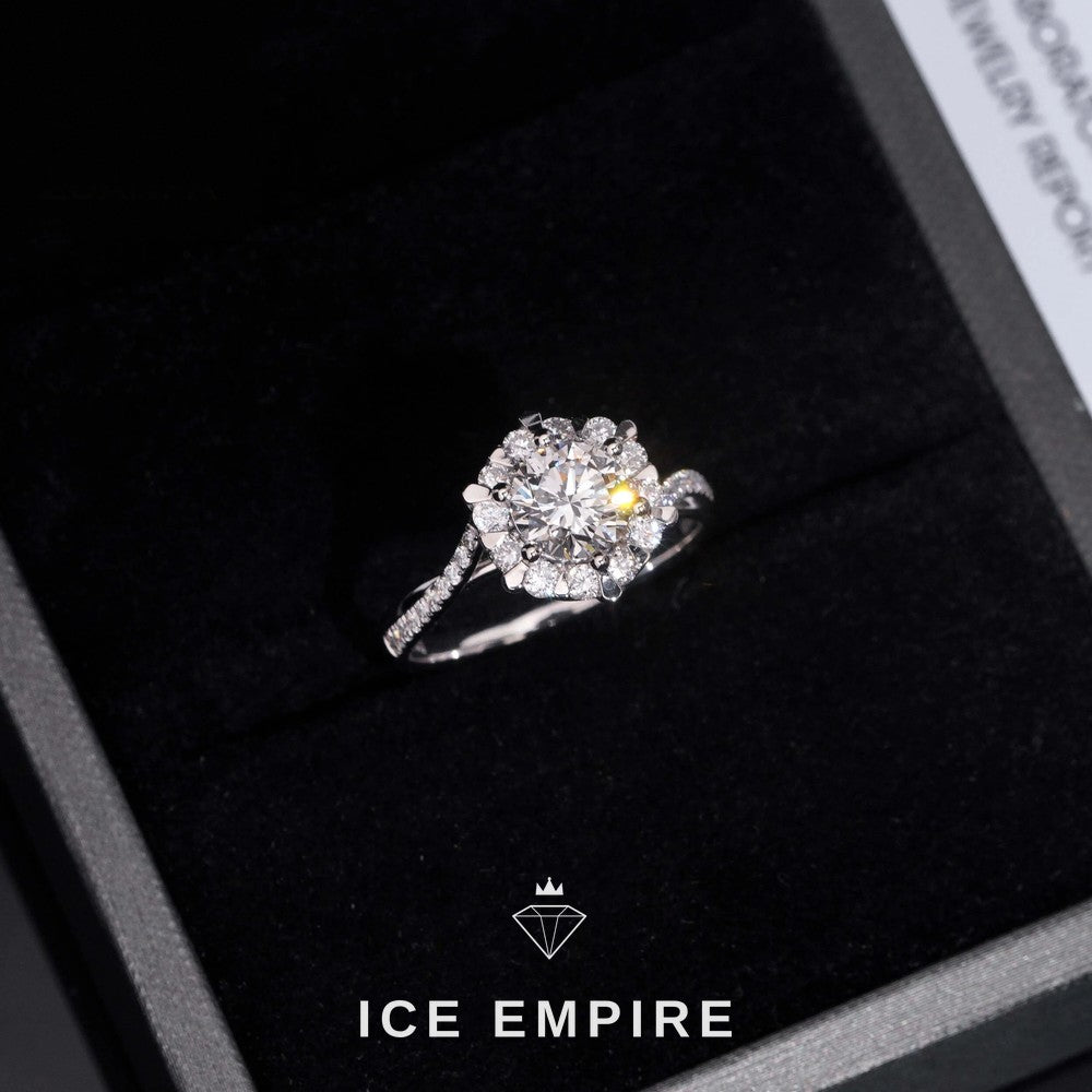 Iced Out 925 Silver Lab Grown Diamond Wedding Band