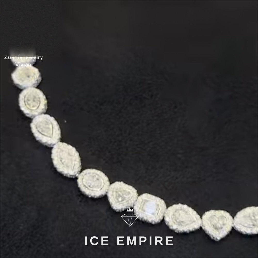 Iced Out Rose Gold Plated Moissanite Cuban Chain