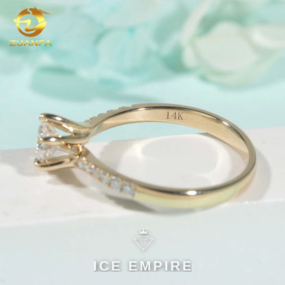 Iced Out 9K Gold Moissanite Wedding Band