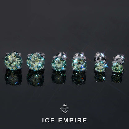Iced Out 925 Silver Moissanite Stud Earrings