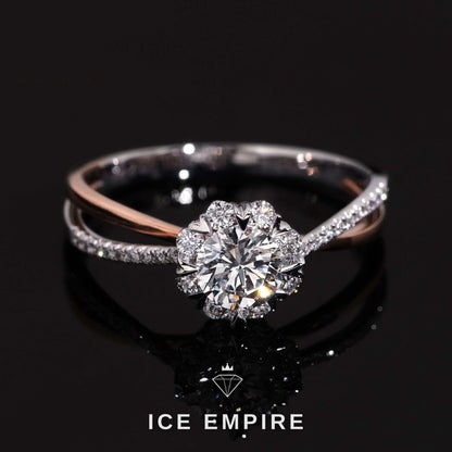 Iced Out 18K Gold Lab Grown Diamond Wedding Band