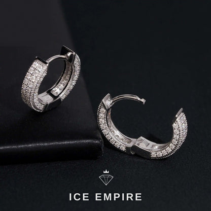 Iced Out 925 Silver Moissanite Hoop Earrings