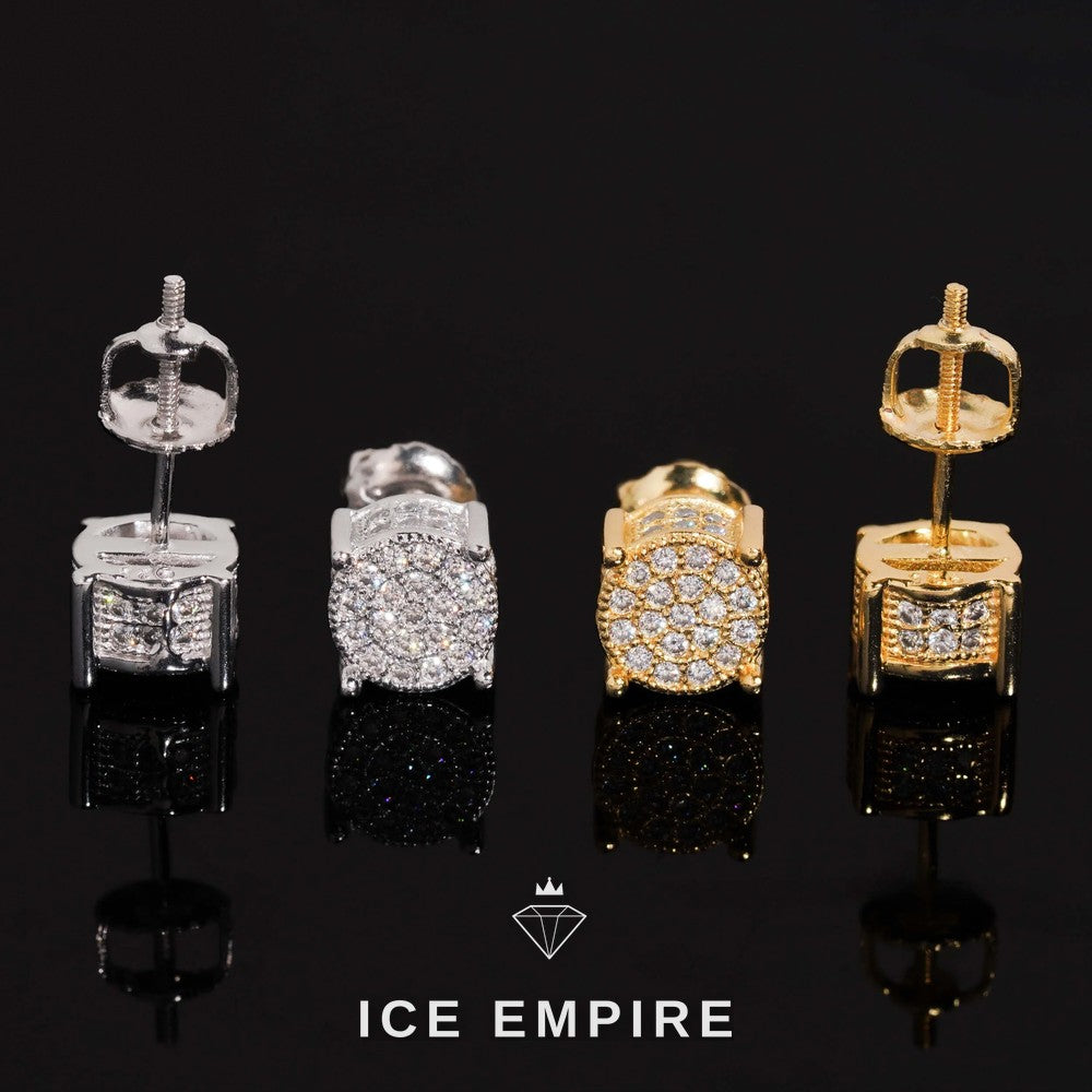 Iced Out Cluster 925 Silver Lab Grown Diamond Earrings