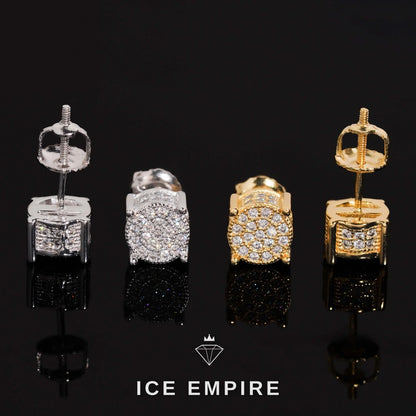 Iced Out Cluster 925 Silver Lab Grown Diamond Earrings