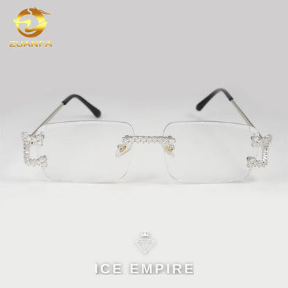 Iced Out 925 Silver Moissanite Glasses