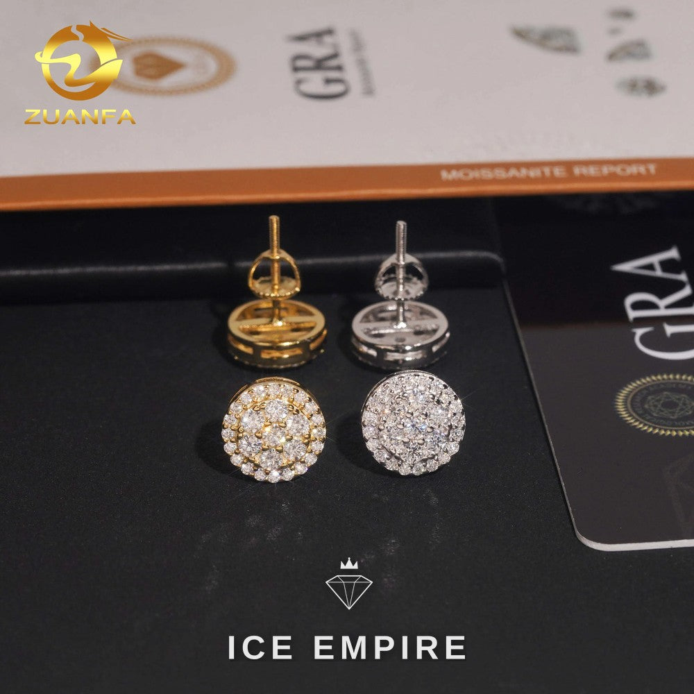 Iced Out Cluster 925 Silver Moissanite Earrings