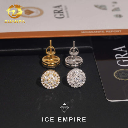 Iced Out Cluster 925 Silver Moissanite Earrings