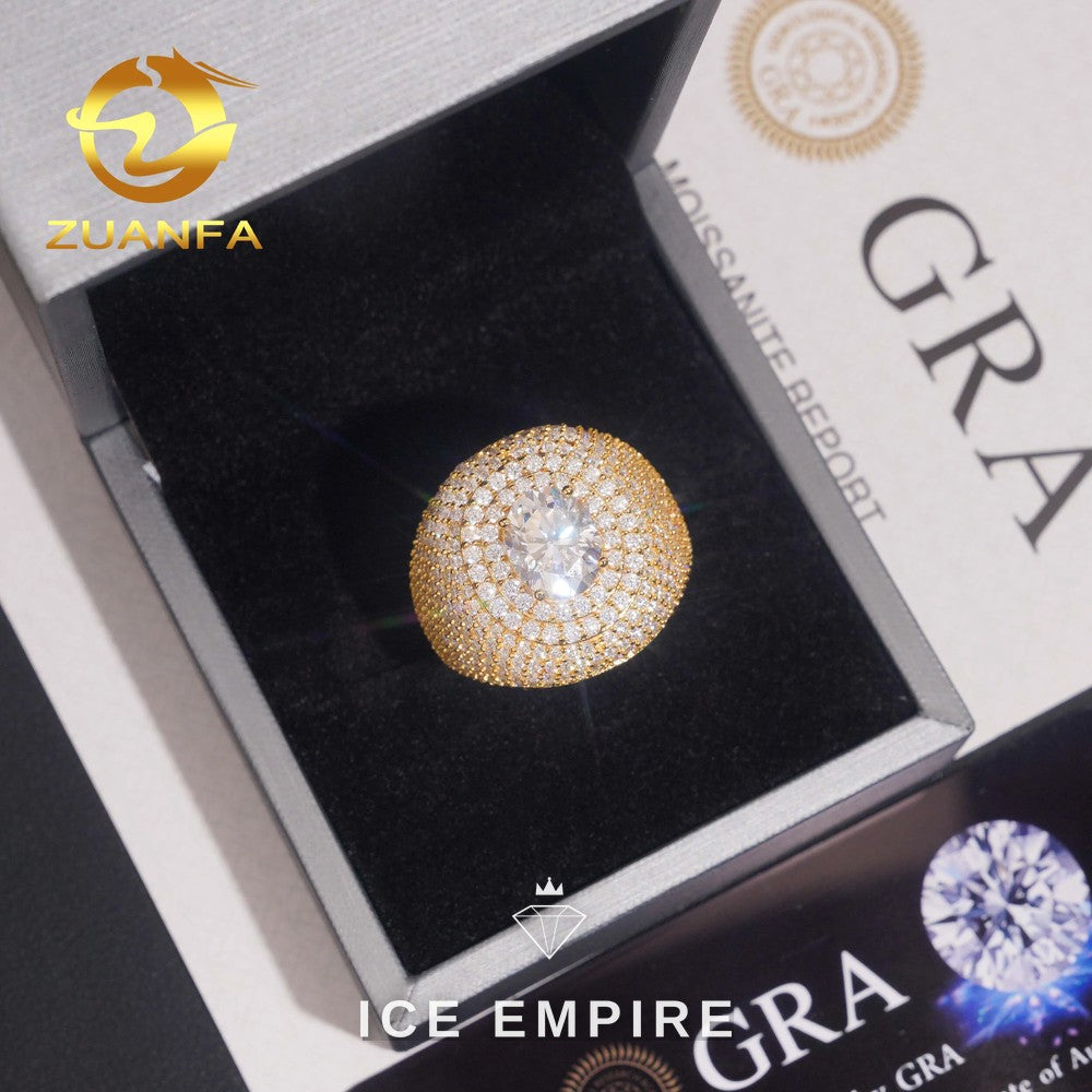 Iced Out Gold Plated Moissanite Ring
