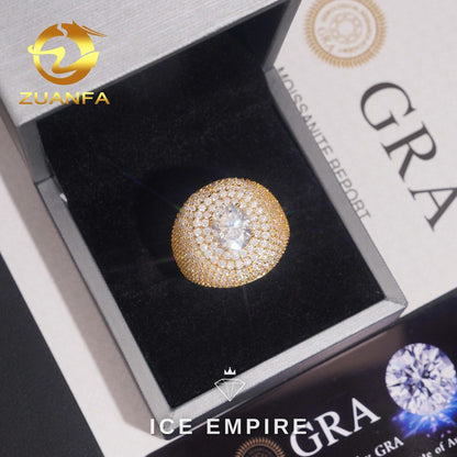 Iced Out Gold Plated Moissanite Ring