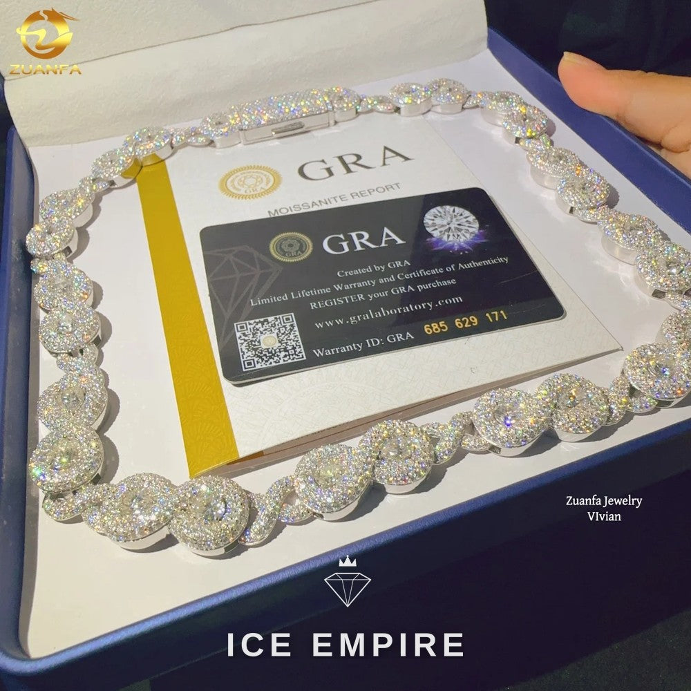 Iced Out Rose Gold Plated Moissanite Cuban Chain