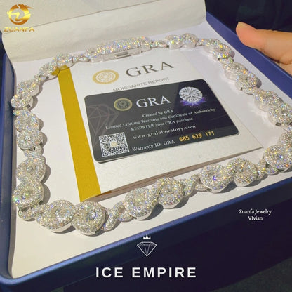 Iced Out Rose Gold Plated Moissanite Cuban Chain