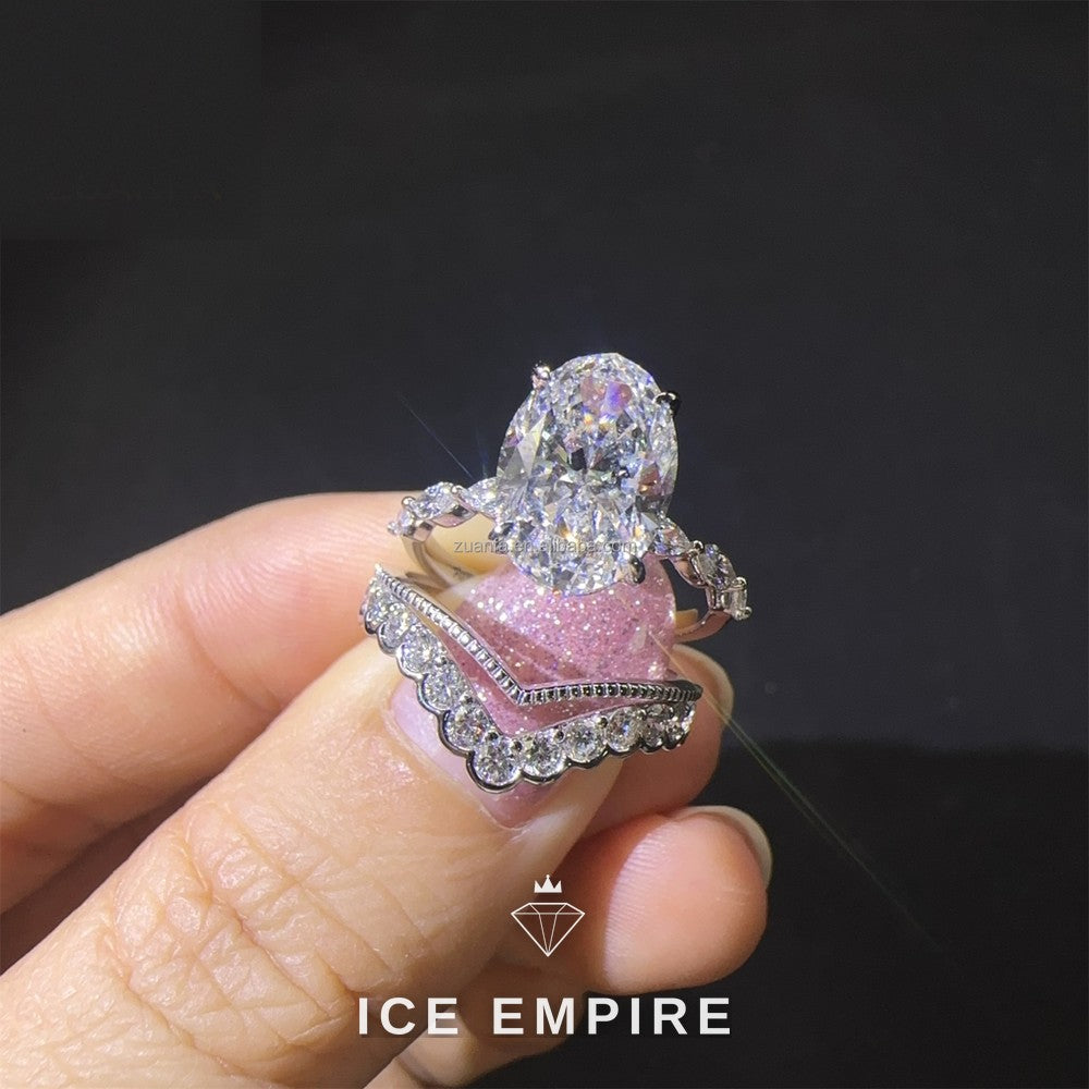 Iced Out 18K Gold Lab Grown Diamond Engagement Ring